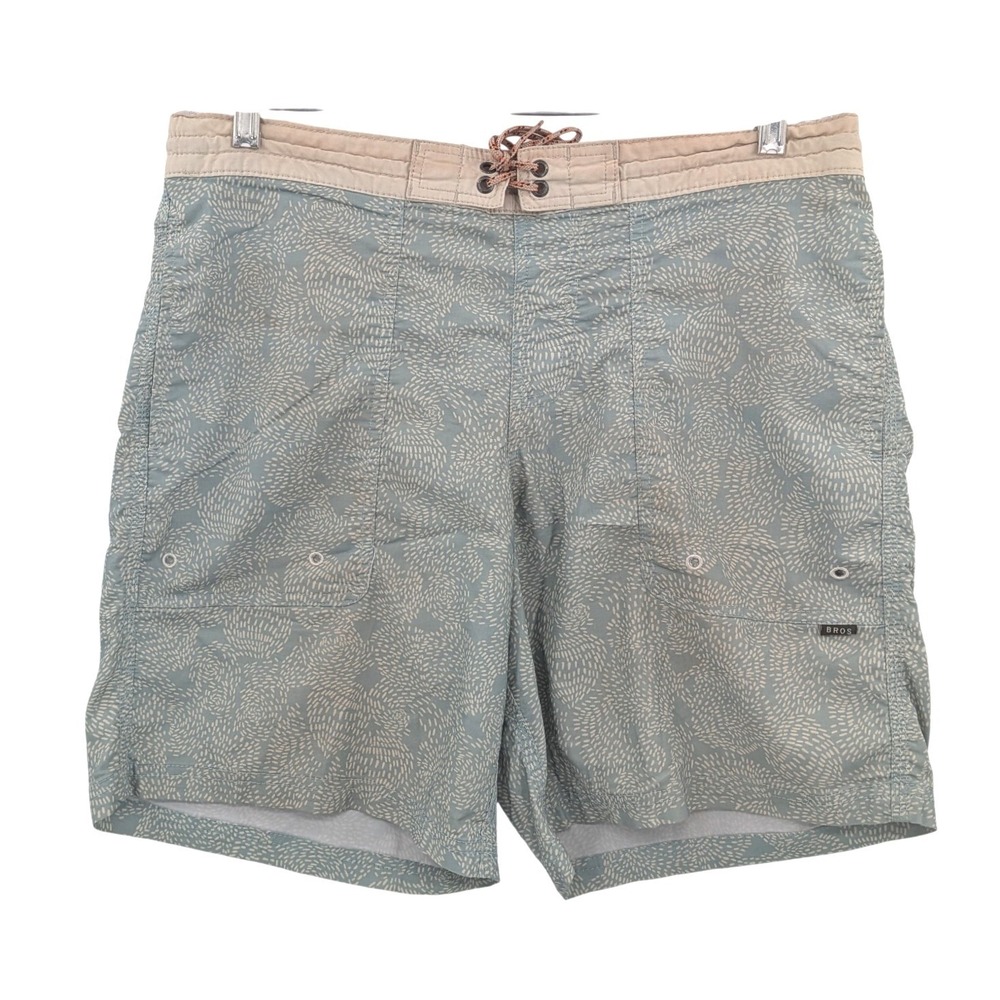 Howler Brothers Board Shorts Mens 33 Blue Abstract Print Drawstring Swim Surf